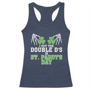 Funny St. Patrick's Day Racerback Tank Top Double Ds On St Paddys Day TS09 Navy Print Your Wear
