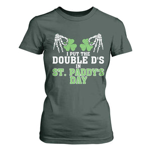 Funny St. Patrick's Day T Shirt For Women Double Ds On St Paddys Day TS09 Dark Forest Green Print Your Wear
