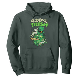 Funny St. Patrick's Day Cannabis Hoodie 420% Irish Weed TS09 Dark Forest Green Print Your Wear