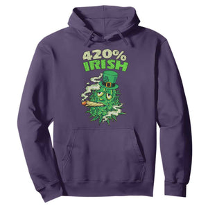 Funny St. Patrick's Day Cannabis Hoodie 420% Irish Weed TS09 Purple Print Your Wear