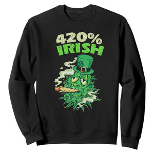 Funny St. Patrick's Day Cannabis Sweatshirt 420% Irish Weed TS09 Black Print Your Wear