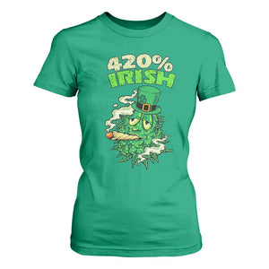 Funny St. Patrick's Day Cannabis T Shirt For Women 420% Irish Weed TS09 Irish Green Print Your Wear