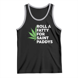 Funny St. Patrick's Day Weed Tank Top Roll A Fatty For Saints Paddys 420 Cannabis TS09 Black Athletic Heather Print Your Wear