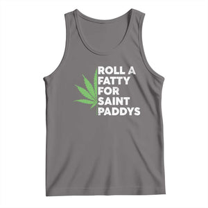 Funny St. Patrick's Day Weed Tank Top Roll A Fatty For Saints Paddys 420 Cannabis TS09 Deep Heather Print Your Wear
