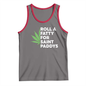 Funny St. Patrick's Day Weed Tank Top Roll A Fatty For Saints Paddys 420 Cannabis TS09 Deep Heather Red Print Your Wear