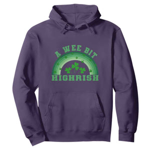 Funny St. Patrick's Day Marijuana Hoodie A Wee Bit Highrish 420 Weed Cannabis TS09 Purple Print Your Wear
