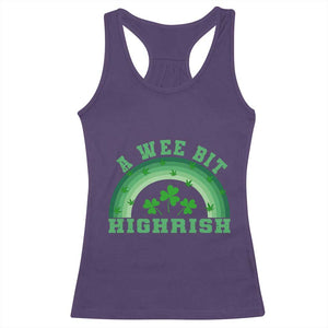 Funny St. Patrick's Day Marijuana Racerback Tank Top A Wee Bit Highrish 420 Weed Cannabis TS09 Purple Print Your Wear