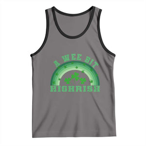 Funny St. Patrick's Day Marijuana Tank Top A Wee Bit Highrish 420 Weed Cannabis TS09 Deep Heather Black Print Your Wear