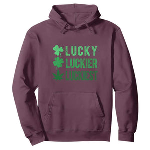Funny St. Patrick's Day Weed Hoodie Lucky Luckiest Cannabis Shamrock TS09 Maroon Print Your Wear