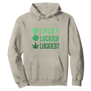 Funny St. Patrick's Day Weed Hoodie Lucky Luckiest Cannabis Shamrock TS09 Sand Print Your Wear
