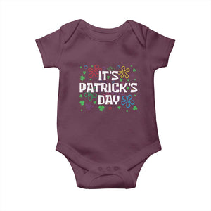 Funny It's St. Patrick's Day Baby Onesie TS09 Maroon Print Your Wear