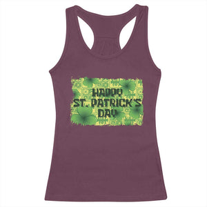 Funny Happy St. Patrick's Day Racerback Tank Top TS09 Maroon Print Your Wear