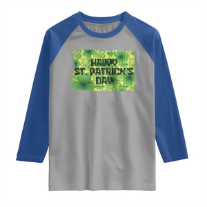 Funny Happy St. Patrick's Day Raglan Shirt TS09 Sport Gray Royal Print Your Wear
