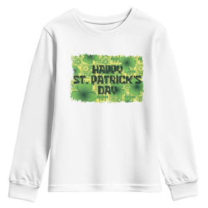 Funny Happy St. Patrick's Day Youth Sweatshirt TS09 White Print Your Wear