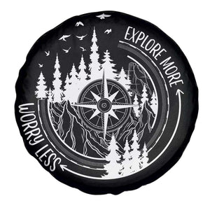 Camping Lover Spare Tire Cover Explore More Worry Less Adventure Outdoor Hiking Mountains Climber TS09 Print Your Wear
