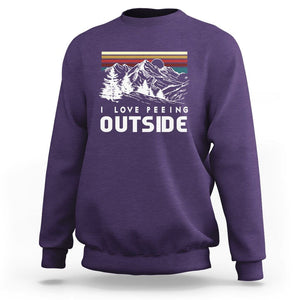Funny Camping Sweatshirt I Love Peeing Outside Nature Lover Hiking Men TS09 Purple Printyourwear
