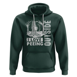 Funny Camping Hoodie I Love Peeing Outside Nature Lover Hiking Men TS09 Dark Forest Green Printyourwear