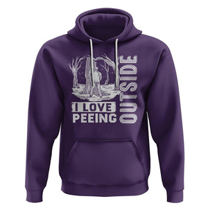 Funny Camping Hoodie I Love Peeing Outside Nature Lover Hiking Men TS09 Purple Printyourwear
