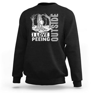 Funny Camping Sweatshirt I Love Peeing Outside Nature Lover Hiking Men TS09 Black Printyourwear