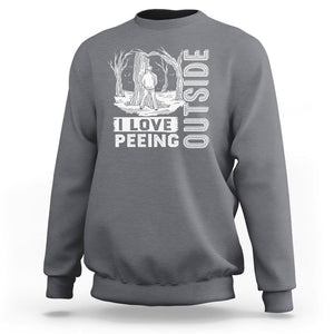 Funny Camping Sweatshirt I Love Peeing Outside Nature Lover Hiking Men TS09 Charcoal Printyourwear