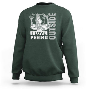 Funny Camping Sweatshirt I Love Peeing Outside Nature Lover Hiking Men TS09 Dark Forest Green Printyourwear