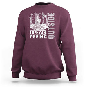 Funny Camping Sweatshirt I Love Peeing Outside Nature Lover Hiking Men TS09 Maroon Printyourwear