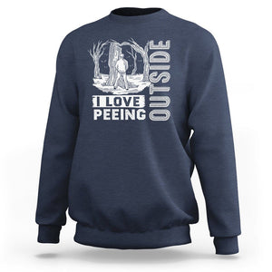 Funny Camping Sweatshirt I Love Peeing Outside Nature Lover Hiking Men TS09 Navy Printyourwear