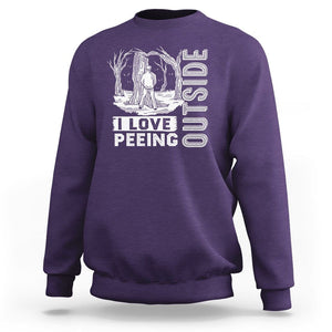 Funny Camping Sweatshirt I Love Peeing Outside Nature Lover Hiking Men TS09 Purple Printyourwear