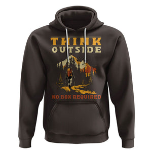 Nature Lover Hoodie Think Outside No Box Required TS09 Dark Chocolate Printyourwear