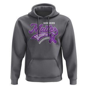 Dementia Awareness Hoodie Memories Matter Purple Ribbon Alzheimer TS09 Charcoal Print Your Wear