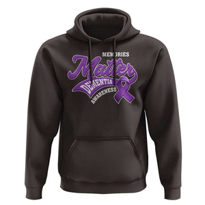 Dementia Awareness Hoodie Memories Matter Purple Ribbon Alzheimer TS09 Dark Chocolate Print Your Wear