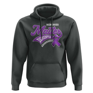 Dementia Awareness Hoodie Memories Matter Purple Ribbon Alzheimer TS09 Dark Heather Print Your Wear