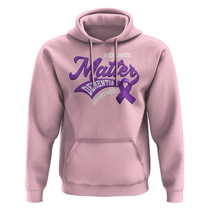 Dementia Awareness Hoodie Memories Matter Purple Ribbon Alzheimer TS09 Light Pink Print Your Wear