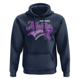 Dementia Awareness Hoodie Memories Matter Purple Ribbon Alzheimer TS09 Navy Print Your Wear