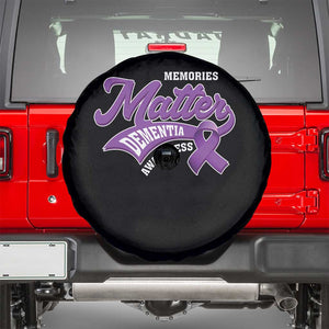 Dementia Awareness Spare Tire Cover Memories Matter Purple Ribbon Alzheimer TS09 Black Print Your Wear