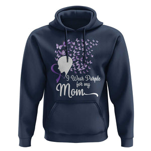 Alzheimer Awareness Hoodie I Wear Purple For My Mom Dementia TS09 Navy Print Your Wear