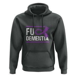 Fuck Dementia Alzheimer Purple Ribbon Hoodie TS09 Dark Heather Print Your Wear