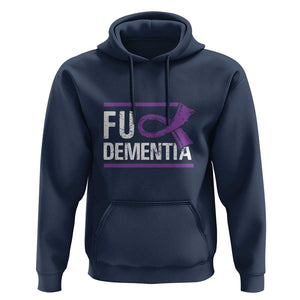 Fuck Dementia Alzheimer Purple Ribbon Hoodie TS09 Navy Print Your Wear