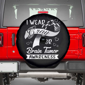 I Wear Gray For Brain Tumor Awareness Spare Tire Cover TS09 Black Print Your Wear