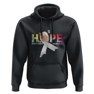 Hope Brain Tumor Awareness Gray Ribbon Hoodie TS09 Black Print Your Wear