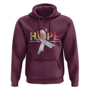 Hope Brain Tumor Awareness Gray Ribbon Hoodie TS09 Maroon Print Your Wear