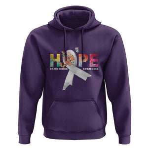 Hope Brain Tumor Awareness Gray Ribbon Hoodie TS09 Purple Print Your Wear