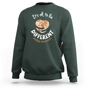 Vitiligo Awareness Sweatshirt Its Ok To Be Different TS09 Dark Forest Green Print Your Wear