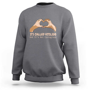 Vitiligo Awareness Sweatshirt It's Called Vitiligo And It's Not Contagious TS09 Charcoal Print Your Wear