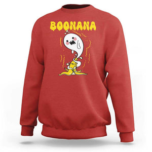 Halloween Sweatshirt Banana Ghost Boonana Cute Costume TS09 Red Print Your Wear