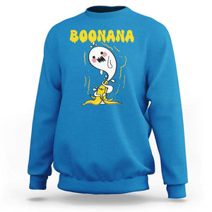 Halloween Sweatshirt Banana Ghost Boonana Cute Costume TS09 Sapphire Print Your Wear