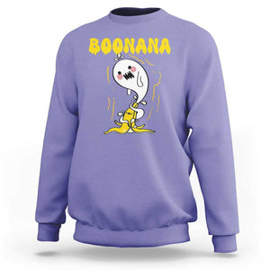 Halloween Sweatshirt Banana Ghost Boonana Cute Costume TS09 Violet Print Your Wear