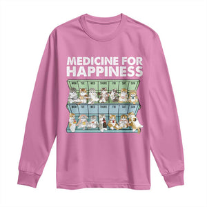 Mental Health Long Sleeve Shirt Medicine For Happiness Cute Cat TS09 Azalea Print Your Wear
