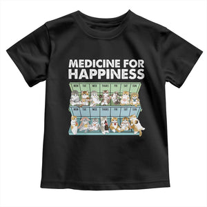 Mental Health Toddler T Shirt Medicine For Happiness Cute Cat TS09 Black Print Your Wear
