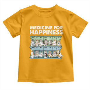 Mental Health Toddler T Shirt Medicine For Happiness Cute Cat TS09 Gold Print Your Wear